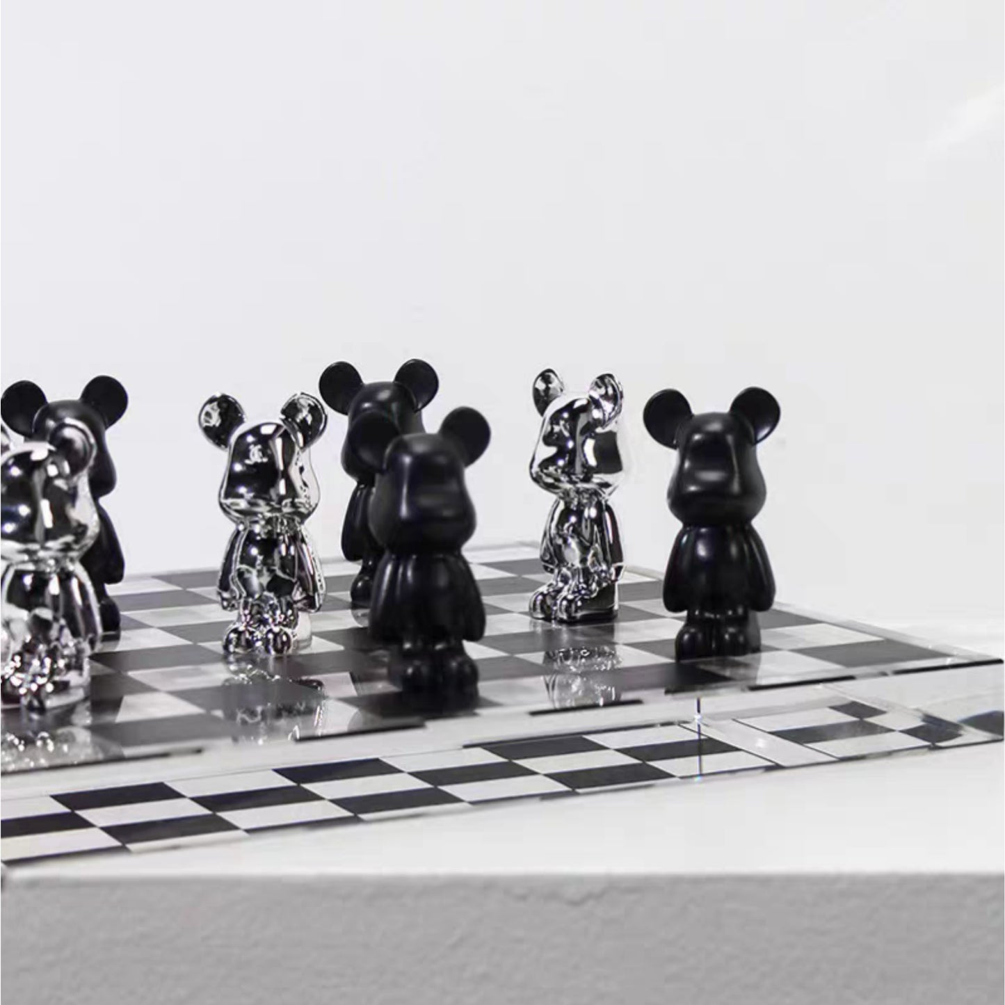 Bear-Shaped Square Chessboard Decorative Ornament