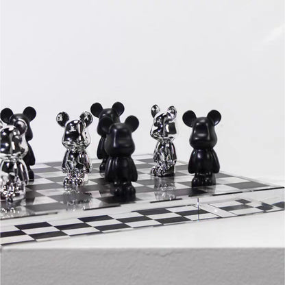 Bear-Shaped Square Chessboard Decorative Ornament