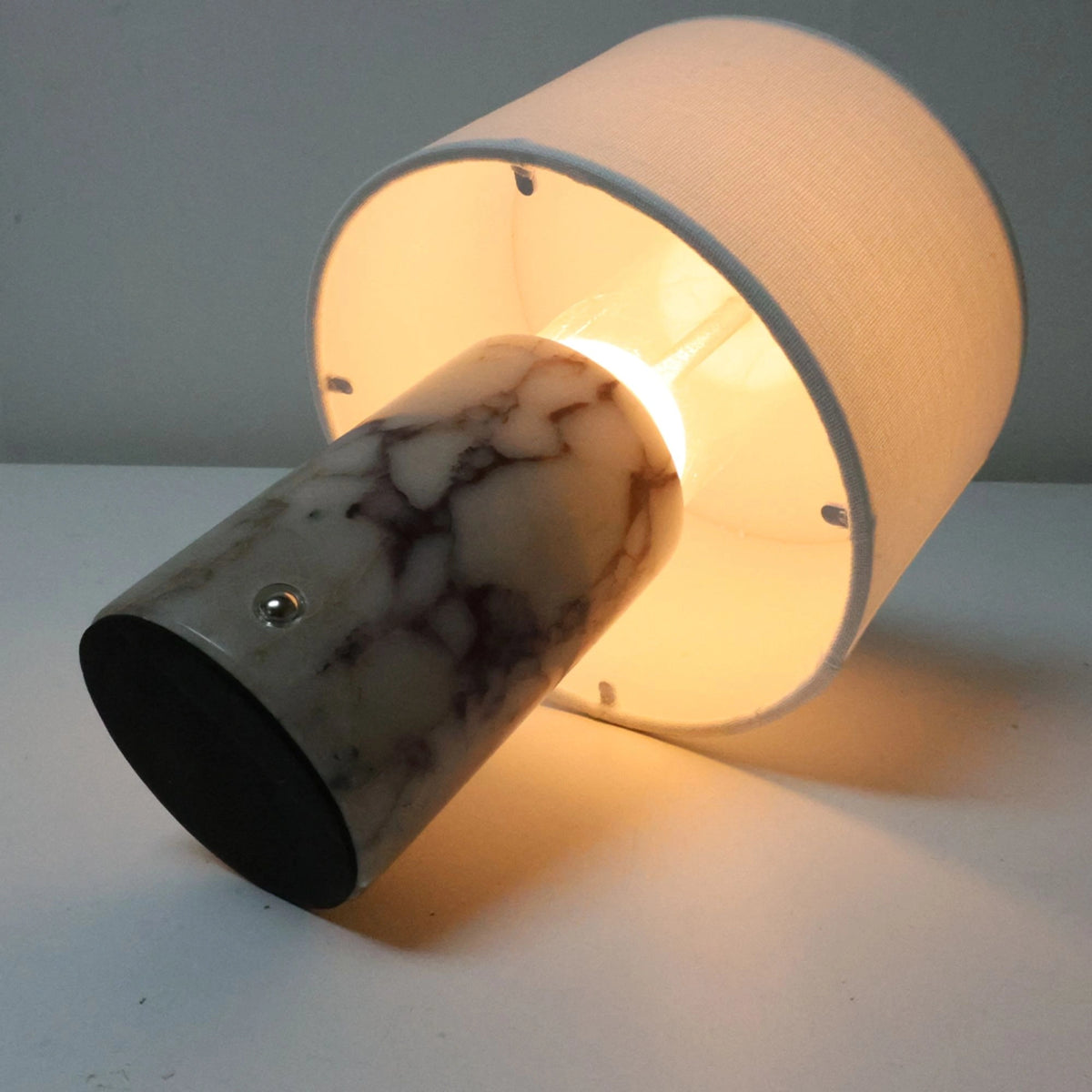 Marble Table Lamp with Fabric Shade