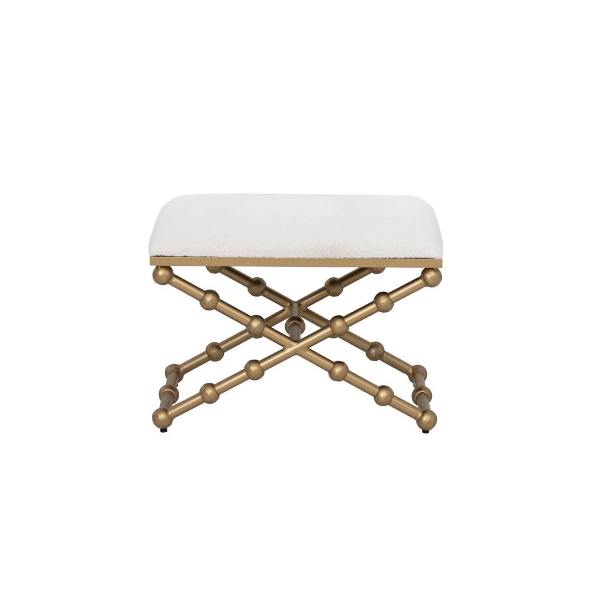 Upholstered Iron 27 Ball Stool