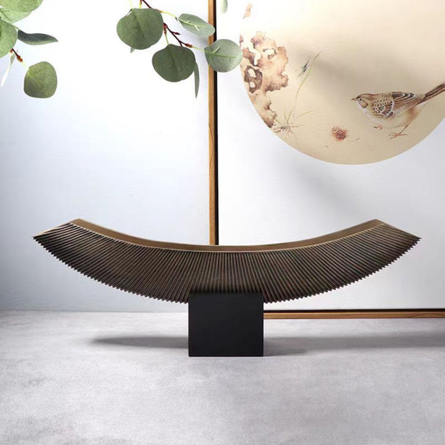 Brown Boat-Shaped Sculpture Ornament