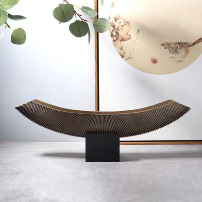 Brown Boat-Shaped Sculpture Ornament