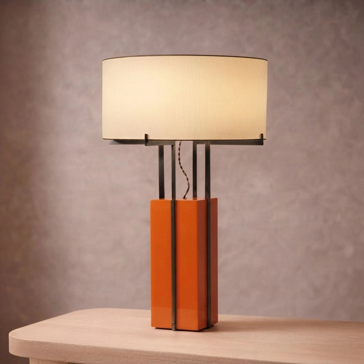 Fabric Shade Metal Base Table Lamp