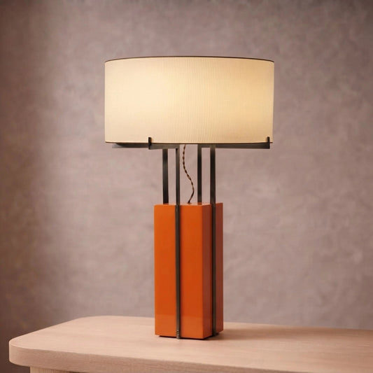 Fabric Shade Metal Base Table Lamp