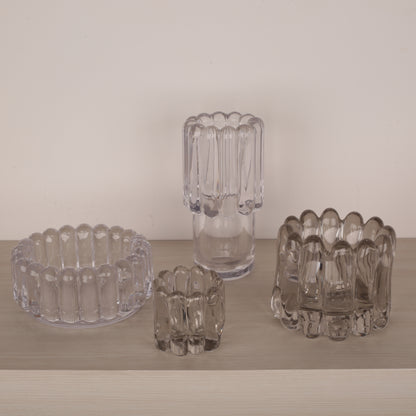 Clear Handmade Glass Petal Shape Bowl