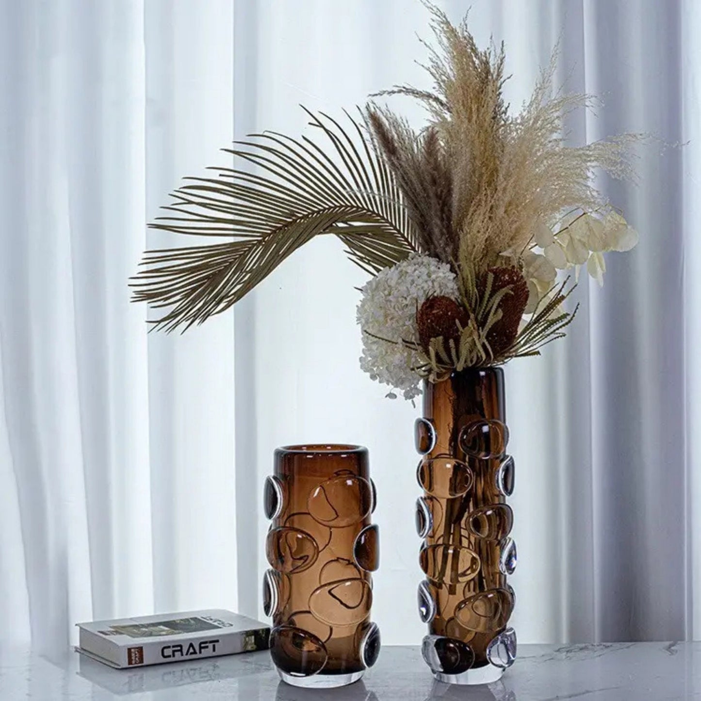 Round Crystal Hand-Blown Murano Glass Vase