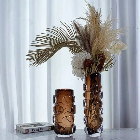 Round Crystal Hand-Blown Murano Glass Vase