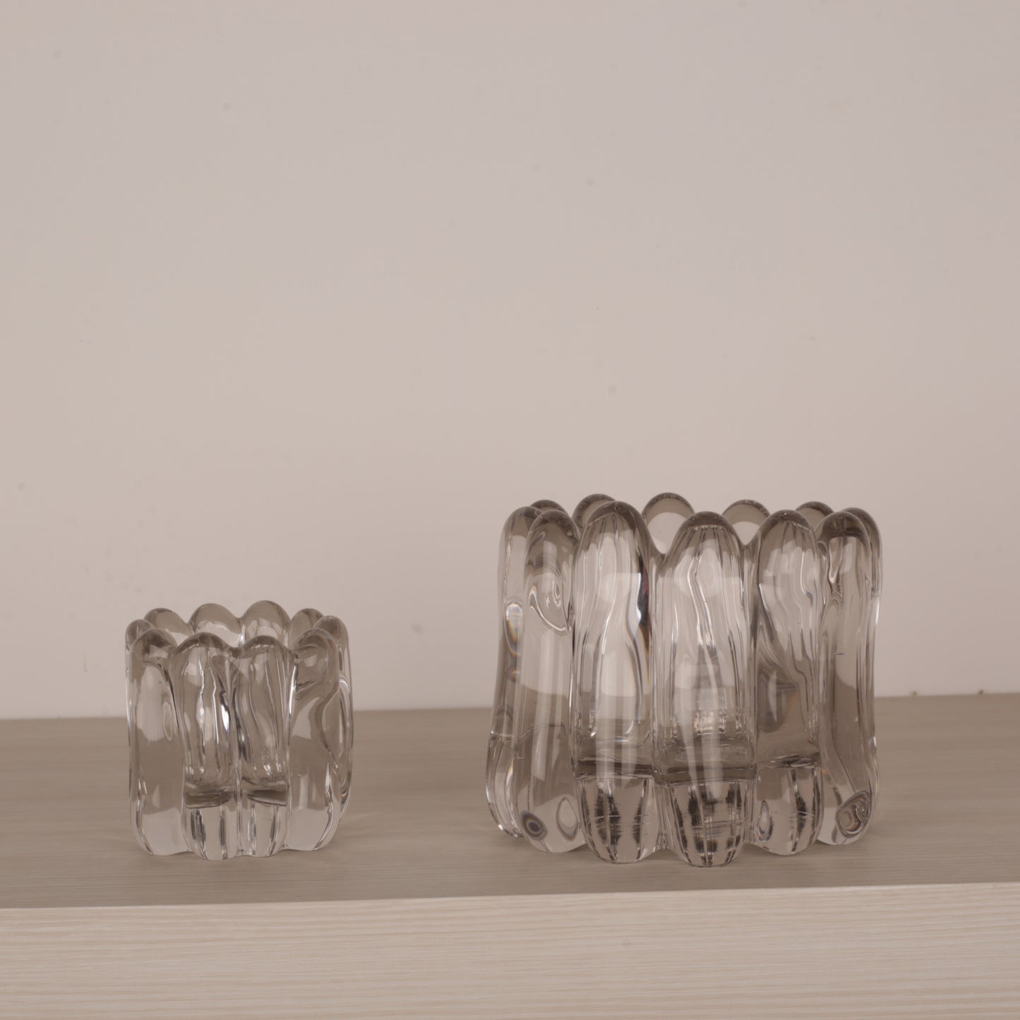 Clear Handmade Glass Petal Shape Bowl