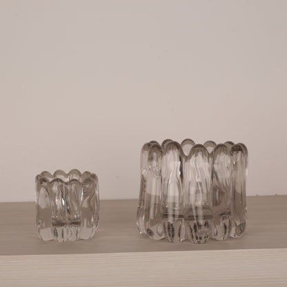 Clear Handmade Glass Petal Shape Bowl