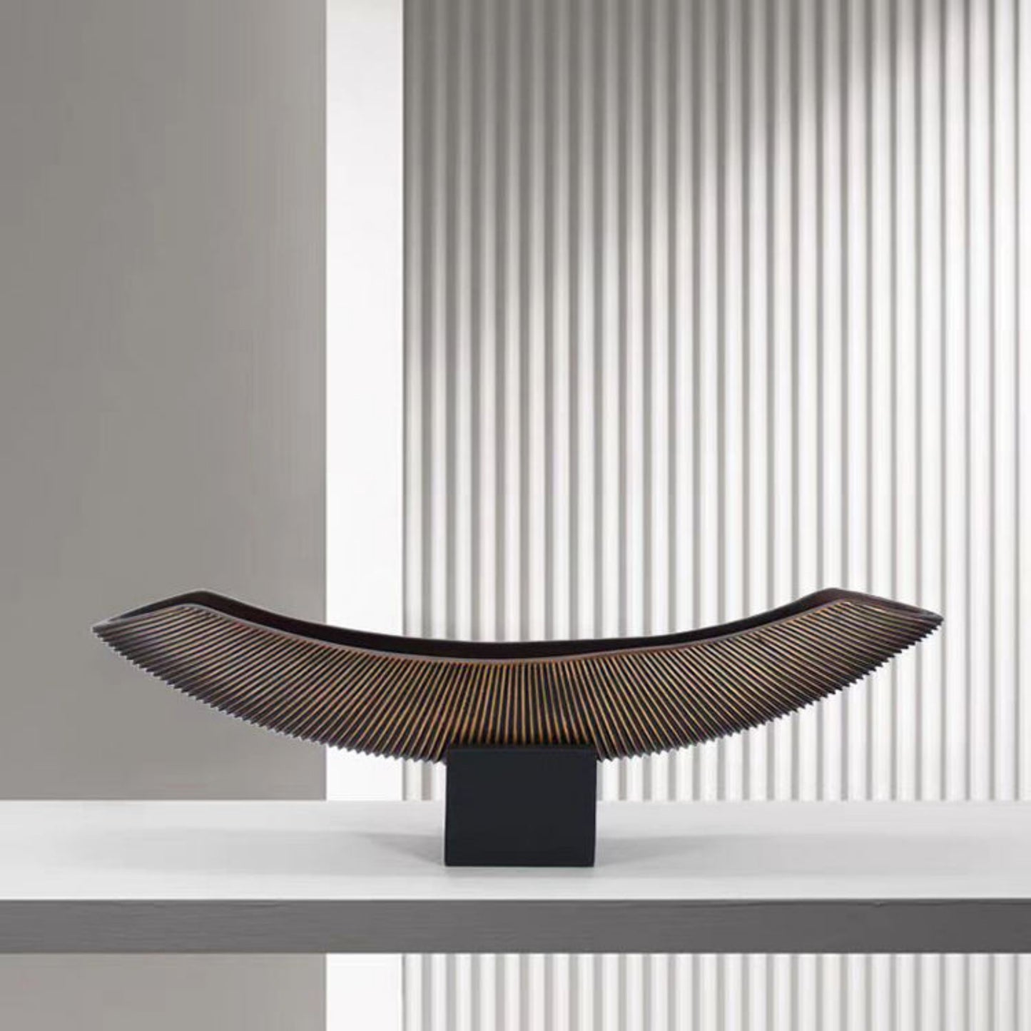 Brown Boat-Shaped Sculpture Ornament