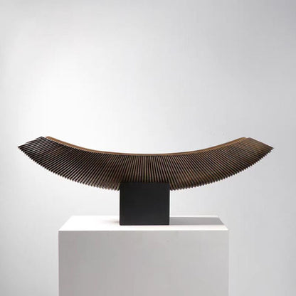 Brown Boat-Shaped Sculpture Ornament