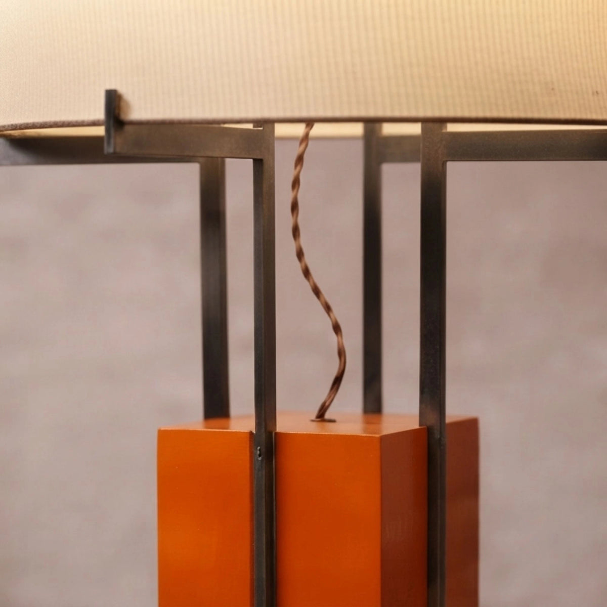 Fabric Shade Metal Base Table Lamp