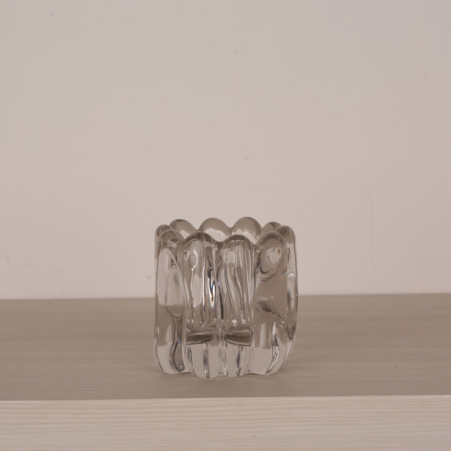Clear Handmade Glass Petal Shape Bowl