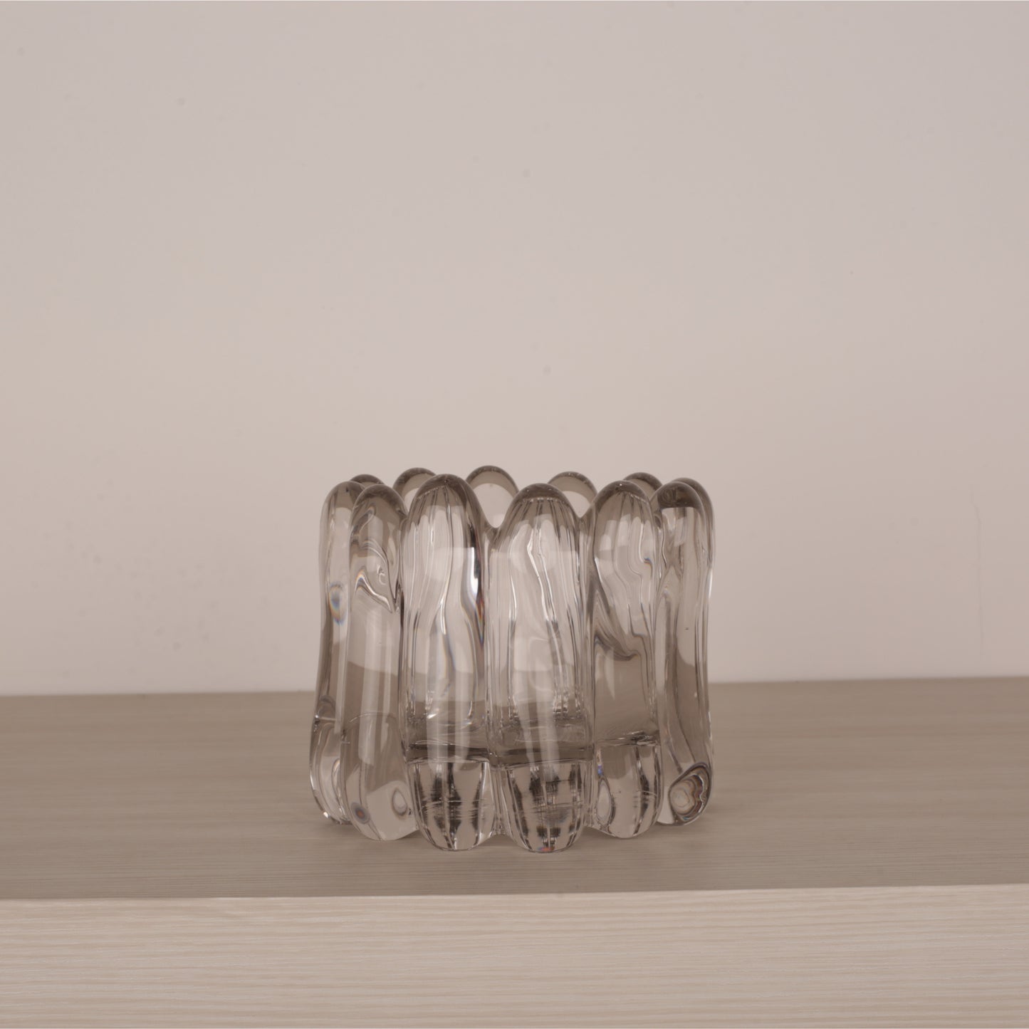 Clear Handmade Glass Petal Shape Bowl