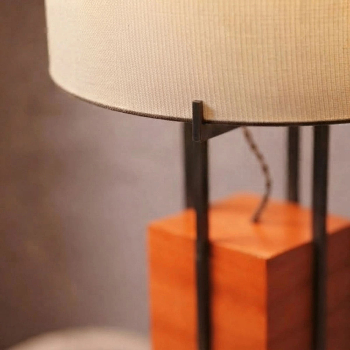 Fabric Shade Metal Base Table Lamp