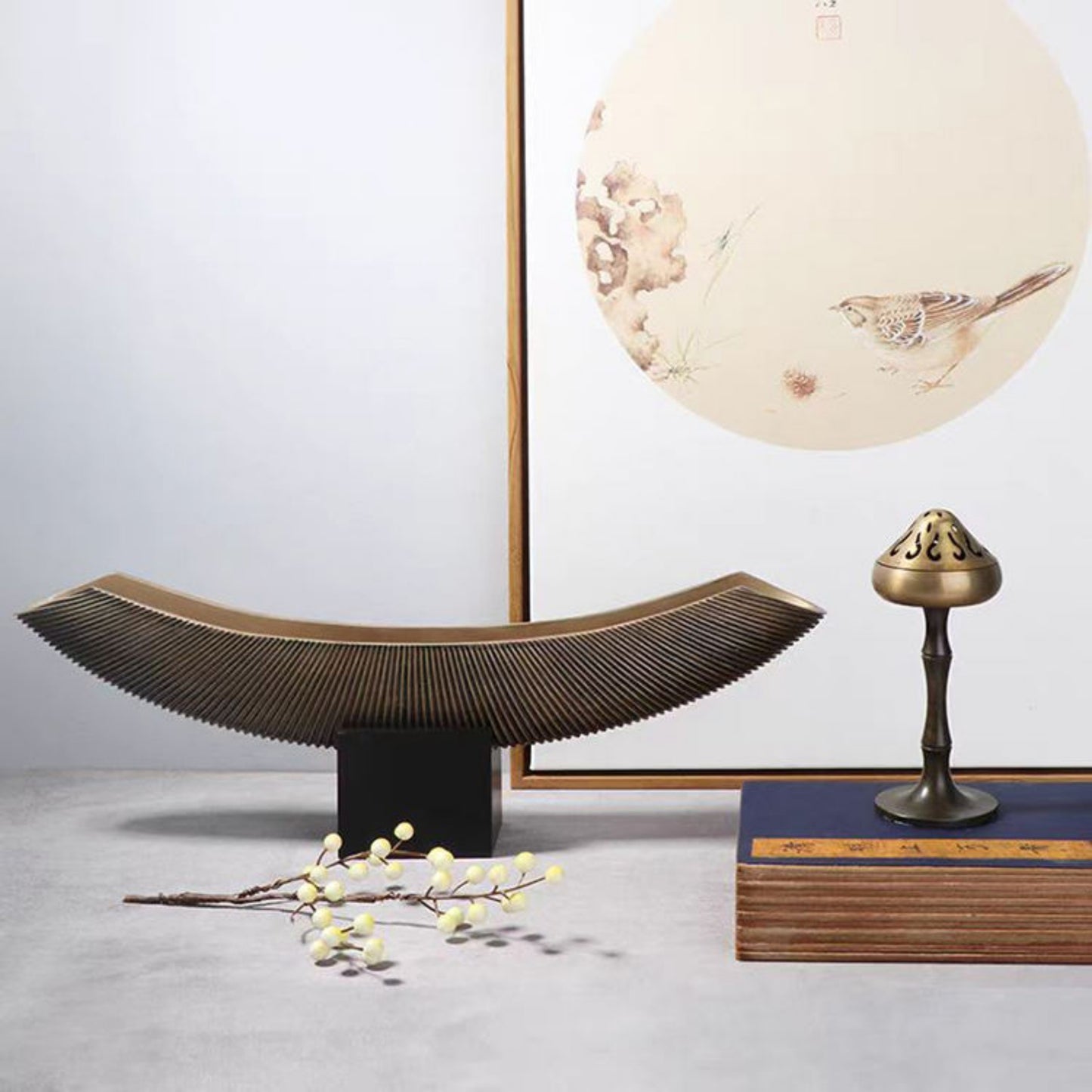 Brown Boat-Shaped Sculpture Ornament