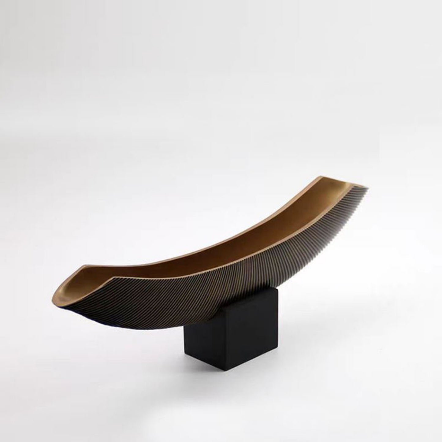 Brown Boat-Shaped Sculpture Ornament