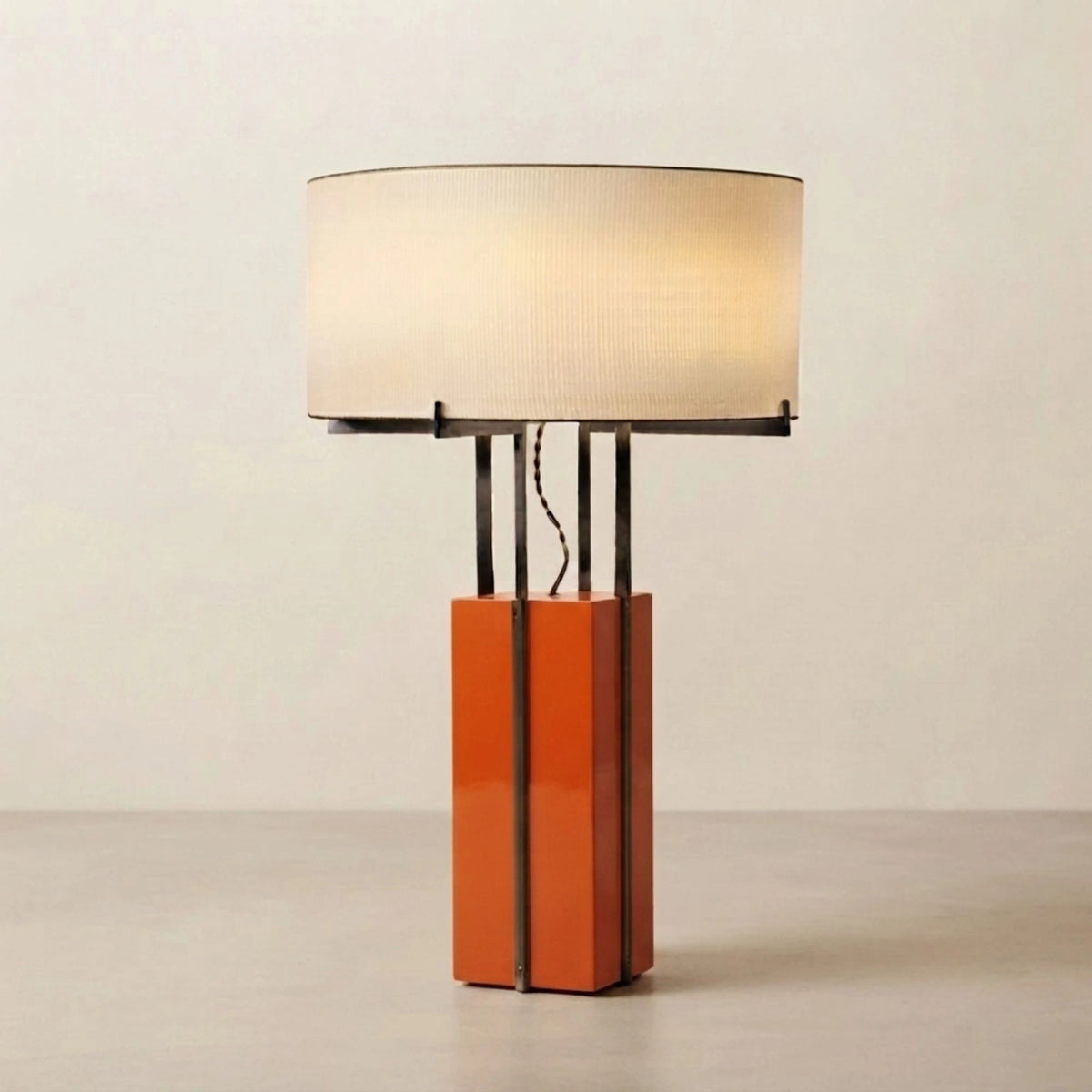 Fabric Shade Metal Base Table Lamp