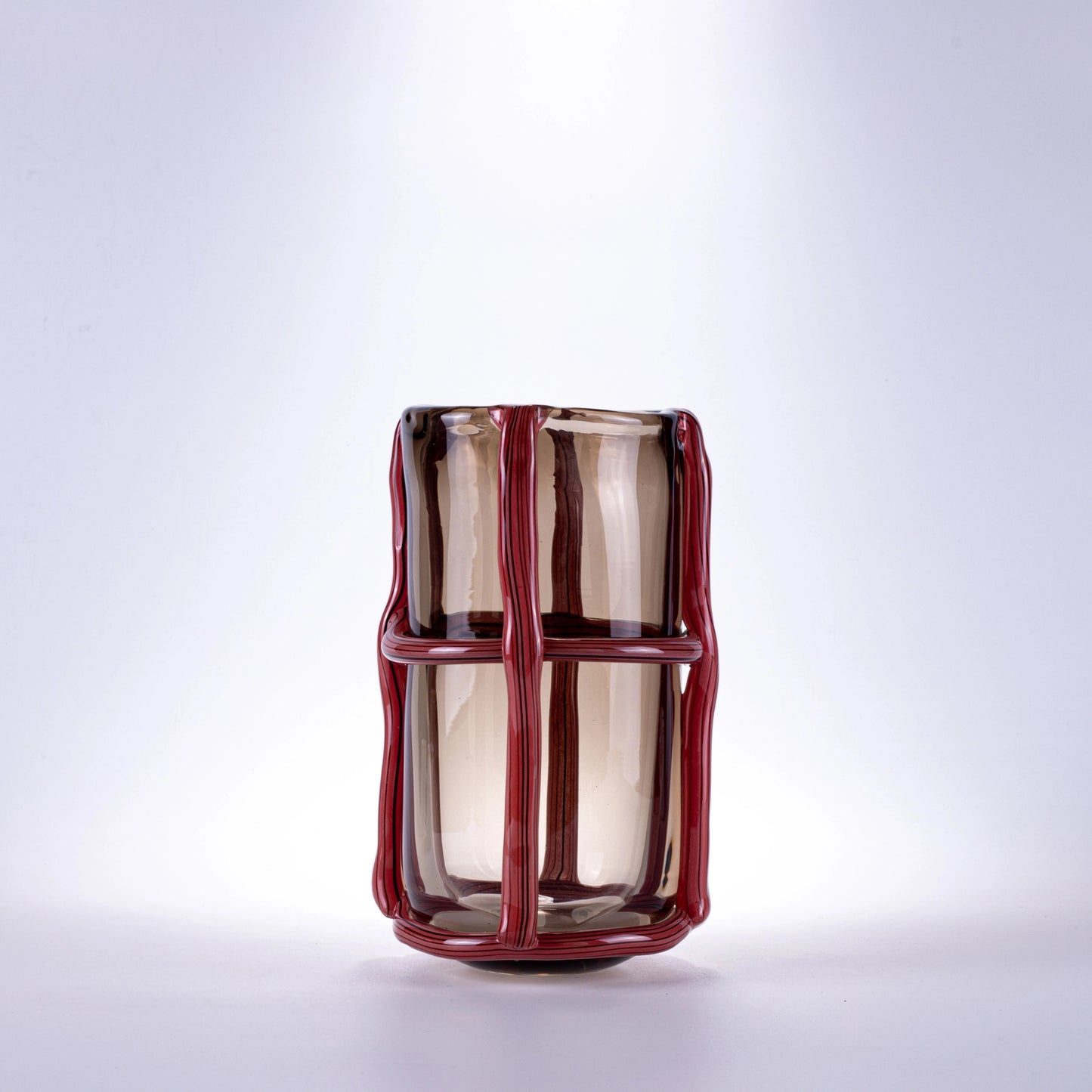Cylindrical Crystal Clear Handmade Glass Vase