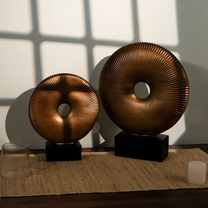Brown Circular Ring Resin Ornament