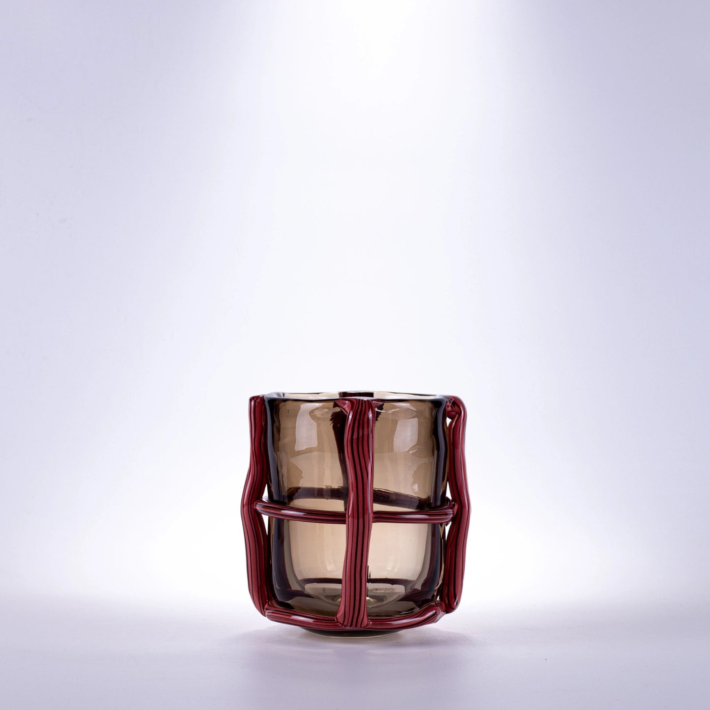 Cylindrical Crystal Clear Handmade Glass Vase