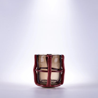 Cylindrical Crystal Clear Handmade Glass Vase
