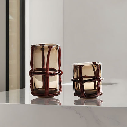 Cylindrical Crystal Clear Handmade Glass Vase