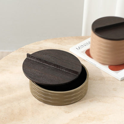 Wooden Leather Jewelry Storage Box