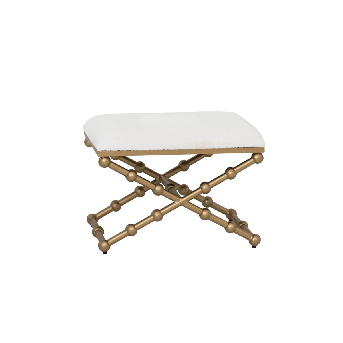 Upholstered Iron 27 Ball Stool