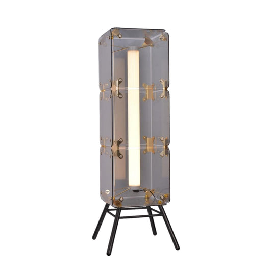 Smokey Glass Rectangle LED Floor Lamp