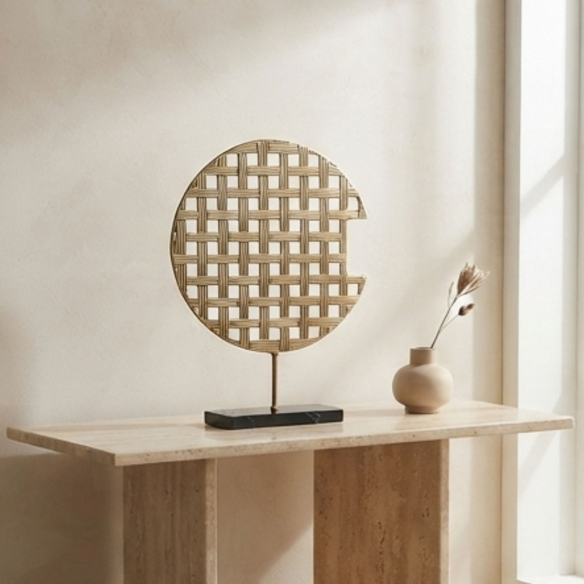 Golden Grid Screen Decorative Ornament