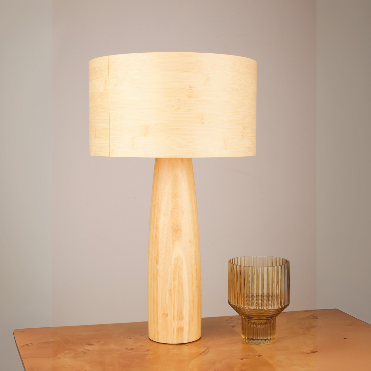 Light Brown Bamboo Table Lamp