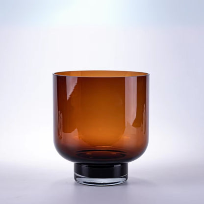 Red Brown Classic Handmade Glass Flower Vase