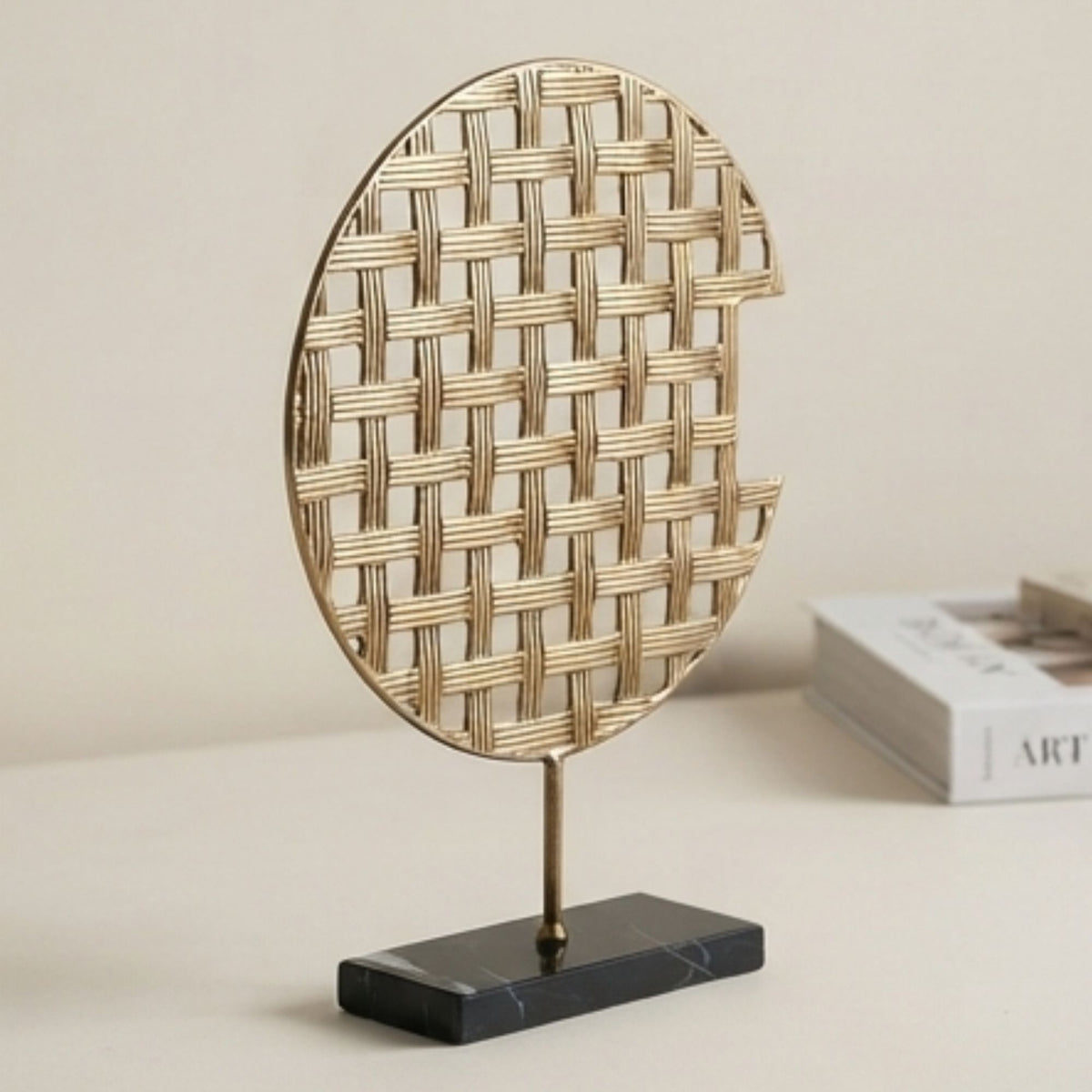 Golden Grid Screen Decorative Ornament