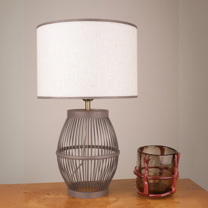 Jute Shade Black Base Table Lamp