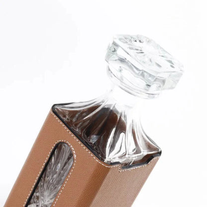 Clear Glass Decanter With 2 Small Glass Set (Brown, White)