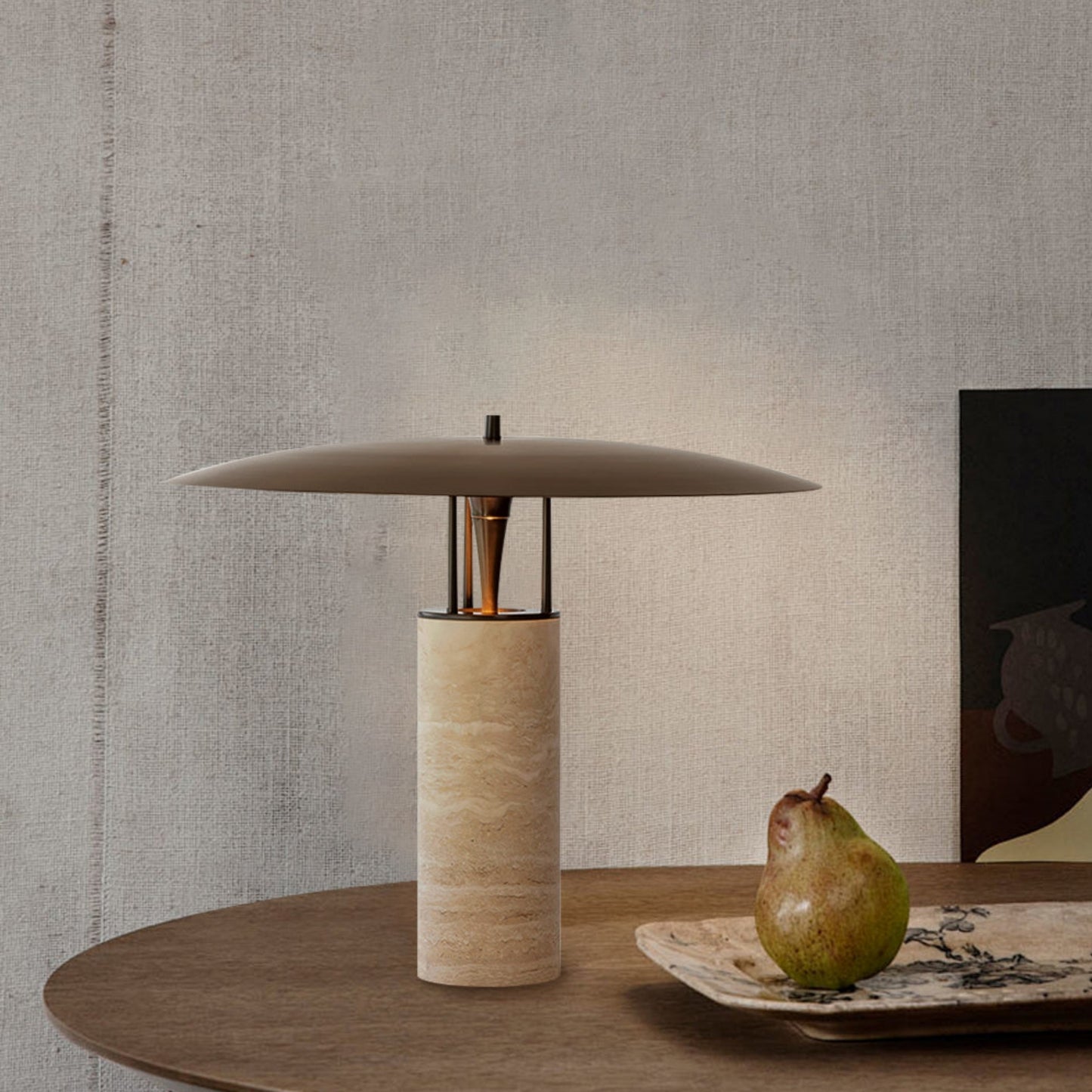 Travertine Mushroom LED Table Lamp