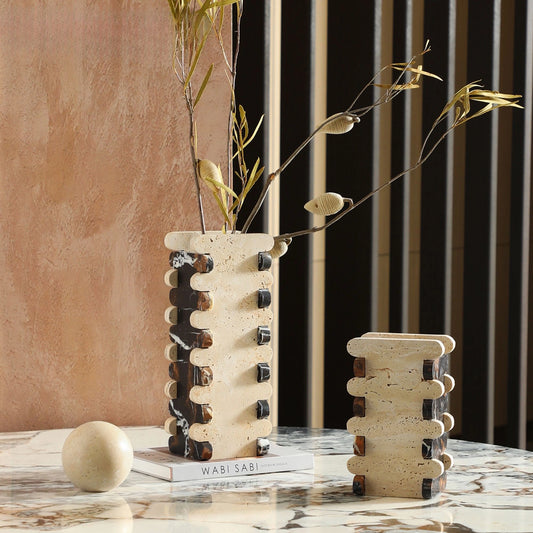 Beige Stone Dovetail Flower Vase