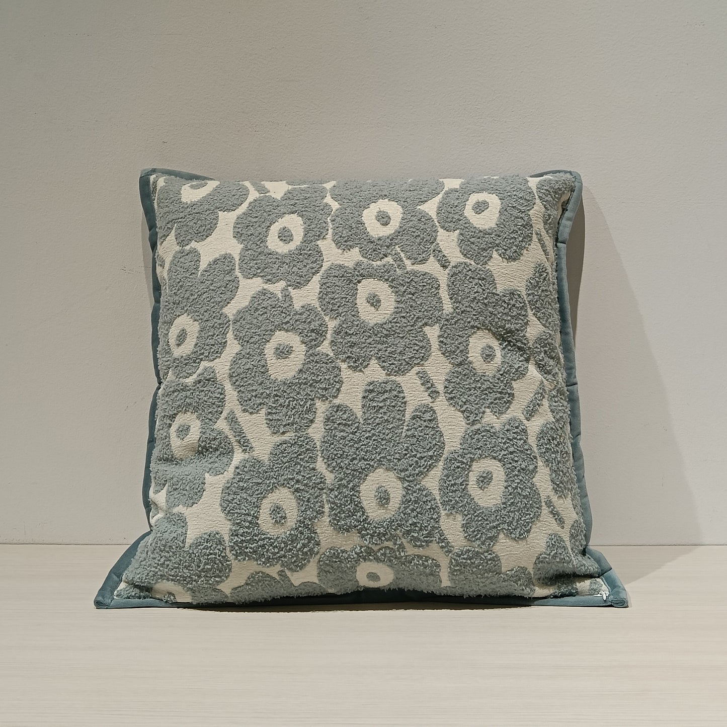 Jacquard Blue Cushion Cover, Backside In Plain