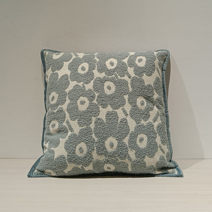 Jacquard Blue Cushion Cover, Backside In Plain