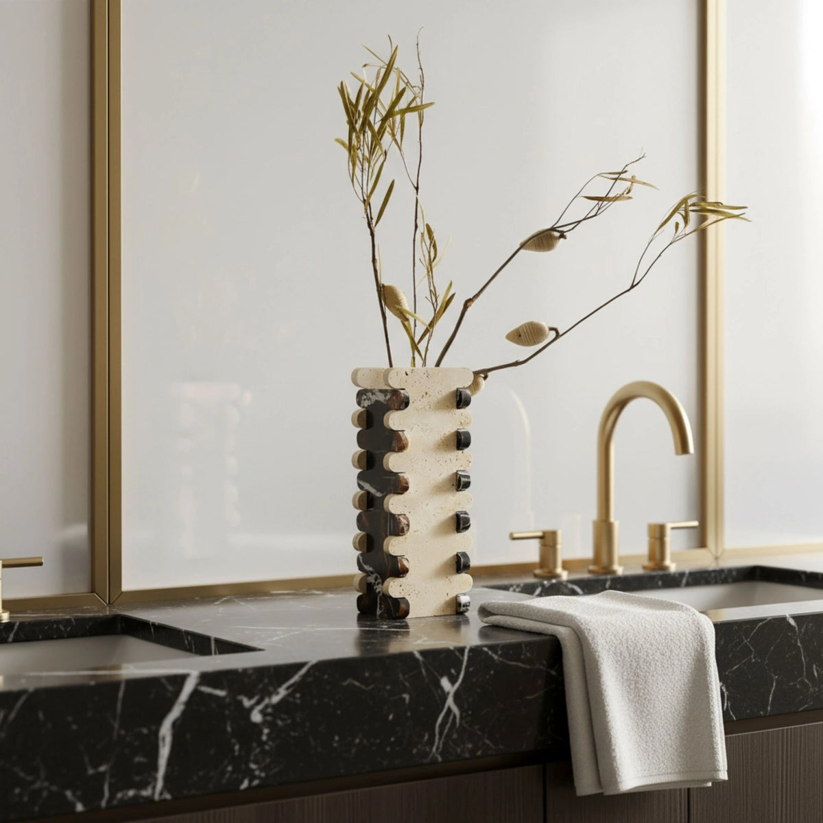 Beige Stone Dovetail Flower Vase
