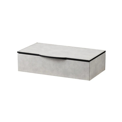 Wooden Leather Jewelry Square Box (White, Coffee)