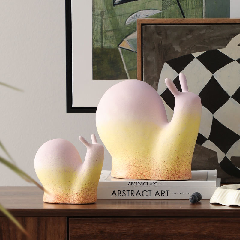 Multicolor Snail Figurine Decorative Sculpture