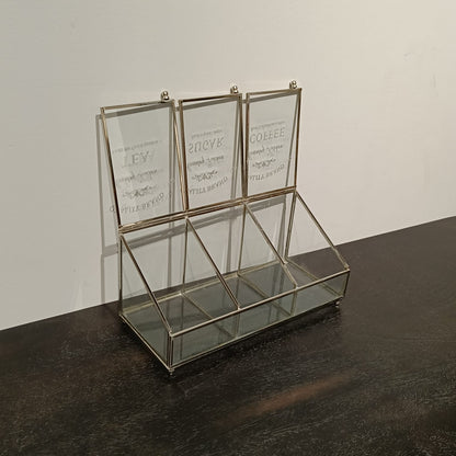Silver Metal Frame 3 Slot Storage Box