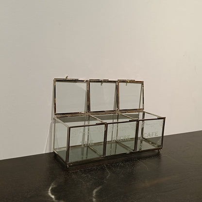 Silver Metal Frame 3 Slot Glass Box