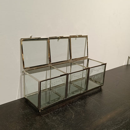 Silver Metal Frame 3 Slot Glass Box