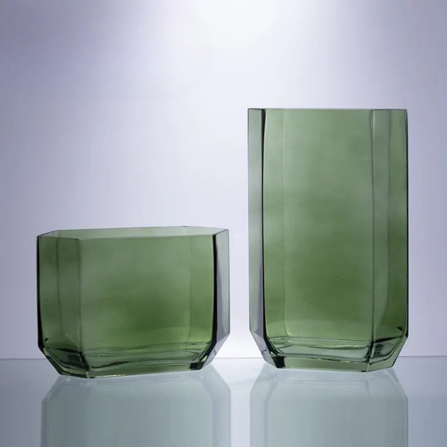 Handblown Glass Tabletop Vase (Brown, Green)