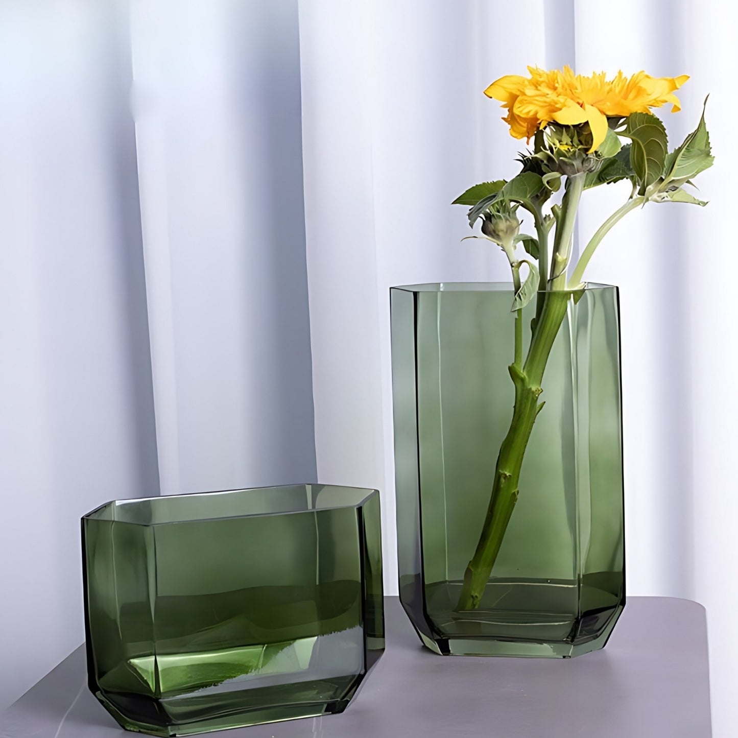 Handblown Glass Tabletop Vase (Brown, Green)